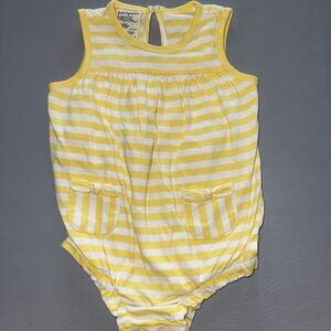 First Impressions Yellow and White Striped Romper